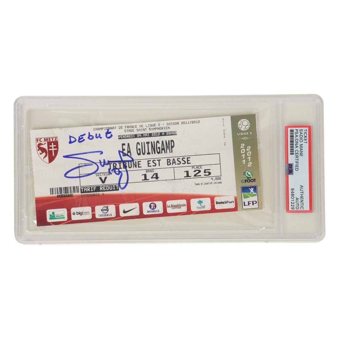 Sadio Mane Signed 2012 Pro Debut Season & First Goal Ticket Inscribed – PSA Auth